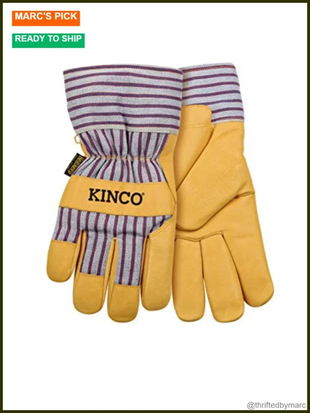 Pigskin Leather Work & Ski Gloves, Heatkeep Insulation, Winter